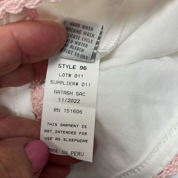 Squiggles by Charlie White and pink Pima Cotton short sleeve day gown 3-6 m NWT - Picture 12 of 13